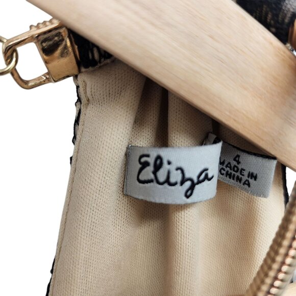 Eliza J Womens Lace & Satin Black Sleeveless Cocktail Dress Size 4 - Picture 4 of 9